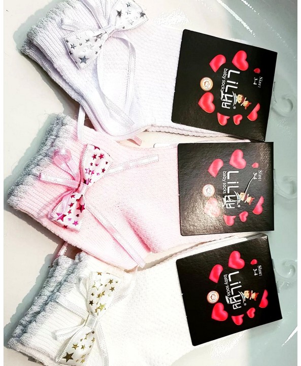 Lilyy детски ажурени чорапи с панделка